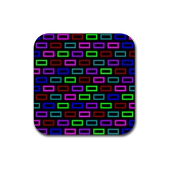 Colourful Bricks Pattern Colour Rubber Coaster (square)