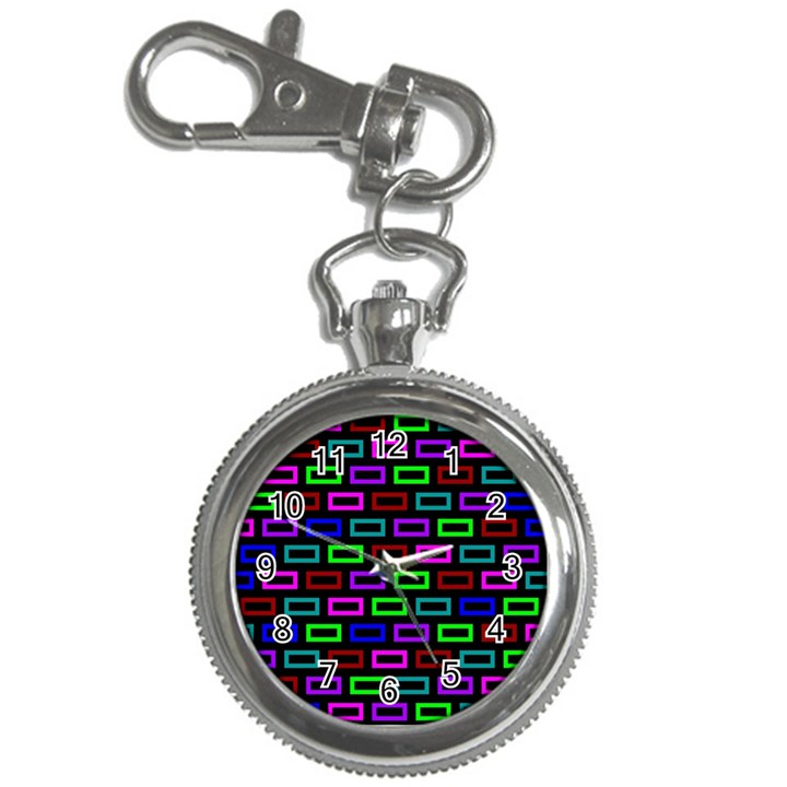 Colourful Bricks Pattern Colour Key Chain Watches