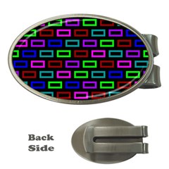 Colourful Bricks Pattern Colour Money Clips (oval) 