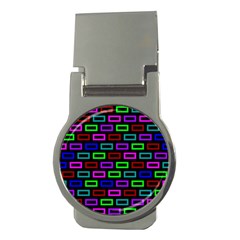 Colourful Bricks Pattern Colour Money Clips (round) 