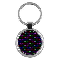 Colourful Bricks Pattern Colour Key Chain (round) by Jancukart