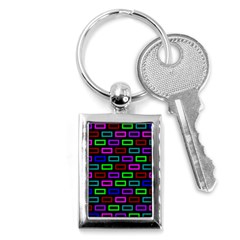 Colourful Bricks Pattern Colour Key Chain (rectangle)