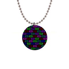 Colourful Bricks Pattern Colour 1  Button Necklace