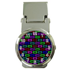 Colourful Bricks Pattern Colour Money Clip Watches