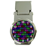 Colourful Bricks Pattern Colour Money Clip Watches Front