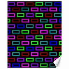 Colourful Bricks Pattern Colour Canvas 11  X 14 