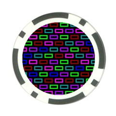 Colourful Bricks Pattern Colour Poker Chip Card Guard