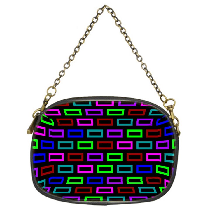 Colourful Bricks Pattern Colour Chain Purse (One Side)