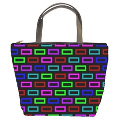 Colourful Bricks Pattern Colour Bucket Bag by Jancukart