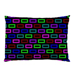 Colourful Bricks Pattern Colour Pillow Case by Jancukart