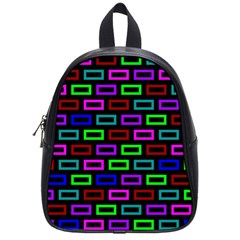 Colourful Bricks Pattern Colour School Bag (small) by Jancukart