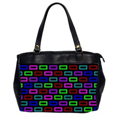 Colourful Bricks Pattern Colour Oversize Office Handbag (2 Sides) by Jancukart