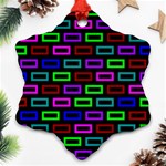 Colourful Bricks Pattern Colour Snowflake Ornament (Two Sides) Front