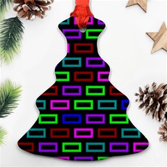 Colourful Bricks Pattern Colour Christmas Tree Ornament (two Sides) by Jancukart