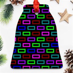 Colourful Bricks Pattern Colour Bell Ornament (two Sides)