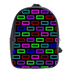 Colourful Bricks Pattern Colour School Bag (xl)