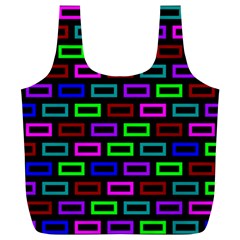 Colourful Bricks Pattern Colour Full Print Recycle Bag (xl)