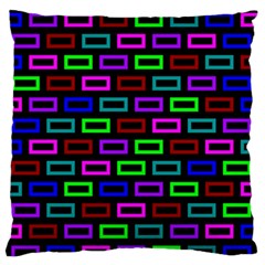 Colourful Bricks Pattern Colour Large Flano Cushion Case (two Sides) by Jancukart