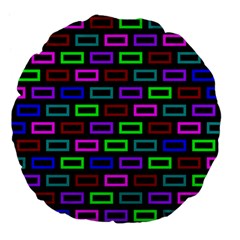 Colourful Bricks Pattern Colour Large 18  Premium Flano Round Cushions