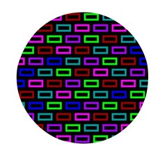 Colourful Bricks Pattern Colour Mini Round Pill Box