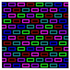 Colourful Bricks Pattern Colour Wooden Puzzle Square by Jancukart