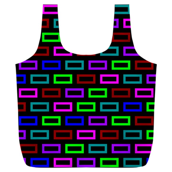 Colourful Bricks Pattern Colour Full Print Recycle Bag (XXL)