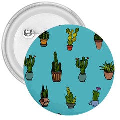 Succulents Teal Back 3  Buttons