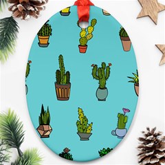 Succulents Teal Back Ornament (oval) by Jancukart