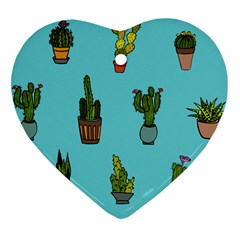 Succulents Teal Back Ornament (heart) by Jancukart