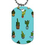 Succulents Teal Back Dog Tag (Two Sides) Front