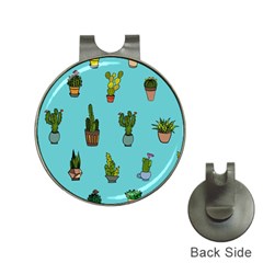 Succulents Teal Back Hat Clips With Golf Markers