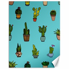 Succulents Teal Back Canvas 12  X 16  by Jancukart