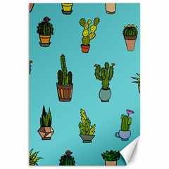 Succulents Teal Back Canvas 12  X 18  by Jancukart