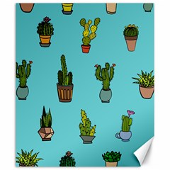 Succulents Teal Back Canvas 20  X 24  by Jancukart