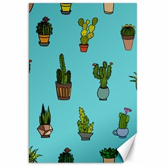 Succulents Teal Back Canvas 20  X 30  by Jancukart