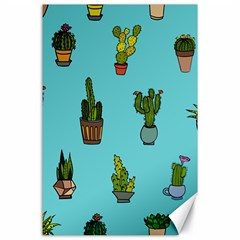 Succulents Teal Back Canvas 24  X 36  by Jancukart