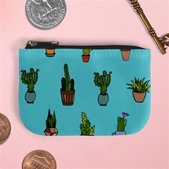 Succulents Teal Back Mini Coin Purse