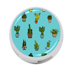 Succulents Teal Back 4-port Usb Hub (one Side)