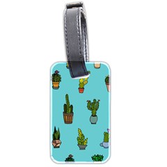 Succulents Teal Back Luggage Tag (two Sides)