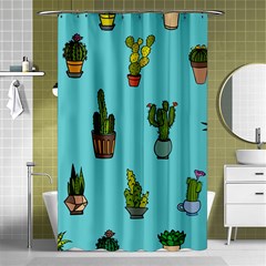 Succulents Teal Back Shower Curtain 48  X 72  (small)  by Jancukart