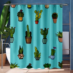 Succulents Teal Back Shower Curtain 60  X 72  (medium)  by Jancukart