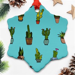 Succulents Teal Back Ornament (snowflake) by Jancukart