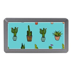 Succulents Teal Back Memory Card Reader (mini)