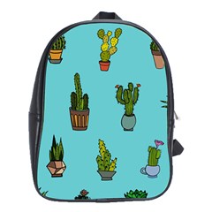 Succulents Teal Back School Bag (xl)