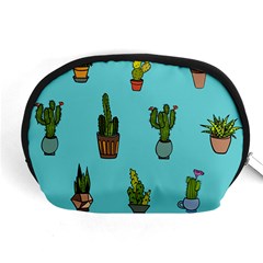 Succulents Teal Back Accessory Pouch (medium)