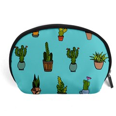 Succulents Teal Back Accessory Pouch (large)