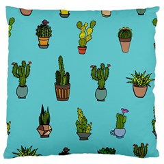 Succulents Teal Back Standard Flano Cushion Case (one Side)