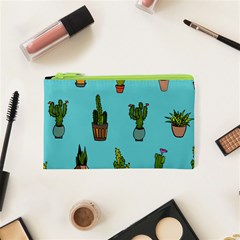 Succulents Teal Back Cosmetic Bag (xs) by Jancukart