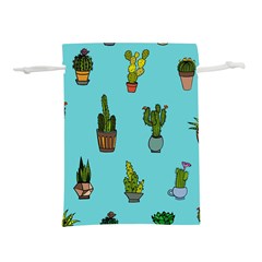 Succulents Teal Back Lightweight Drawstring Pouch (l)