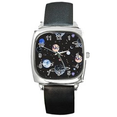 Cute-space Square Metal Watch